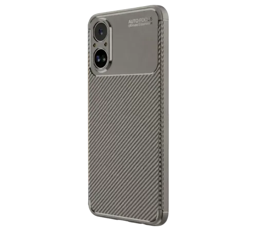 Realme 12 Lite Kılıf Auto Focus Karbon Kapak - Gri