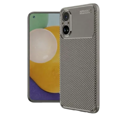 Realme 12 Lite Kılıf Auto Focus Karbon Kapak - Gri