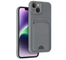 Apple iPhone 14 Kılıf Kelvin Kartvizitli Silikon - Gri
