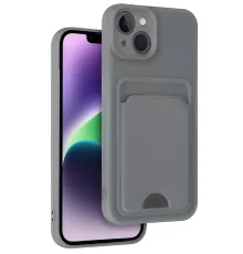 Apple iPhone 14 Kılıf Kelvin Kartvizitli Silikon - Gri