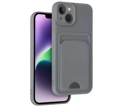 Apple iPhone 14 Kılıf Kelvin Kartvizitli Silikon - Gri
