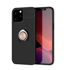 Apple iPhone 12 Pro Max Kılıf Range Yüzüklü Silikon - Siyah-Gold