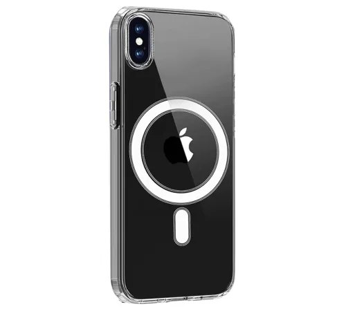 Apple iPhone X Kılıf Magneticsafe Şeffaf Silikon - Şeffaf