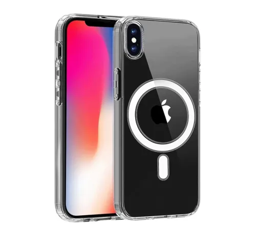 Apple iPhone X Kılıf Magneticsafe Şeffaf Silikon - Şeffaf