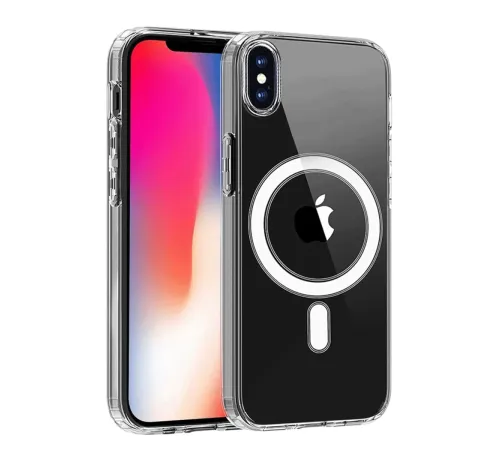 Apple iPhone X Kılıf Magneticsafe Şeffaf Silikon - Şeffaf