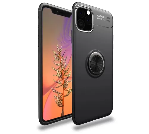 Apple iPhone 11 Pro Kılıf Range Yüzüklü Silikon - Siyah
