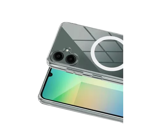 Samsung Galaxy A06 Combo Sert Şeffaf Magsafe Kapak - Şeffaf