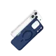Apple iPhone 17 Pro Max Combo Sert Şeffaf Magsafe Kapak - Mavi