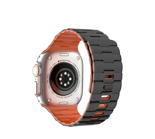 Apple Watch Ultra 49mm Wowen Kordon - Siyah-Turuncu