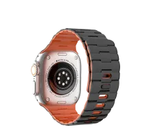 Apple Watch Ultra 49mm Wowen Kordon - Siyah-Turuncu