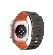 Apple Watch Ultra 49mm Wowen Kordon - Siyah-Turuncu