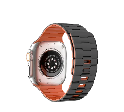 Apple Watch Ultra 49mm Wowen Kordon - Siyah-Turuncu