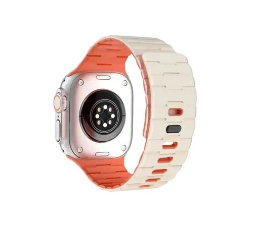 Apple Watch Ultra 49mm Wowen Kordon - Beyaz-Turuncu
