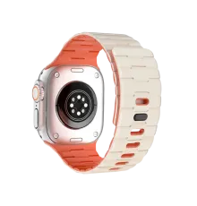 Apple Watch Ultra 49mm Wowen Kordon - Beyaz-Turuncu