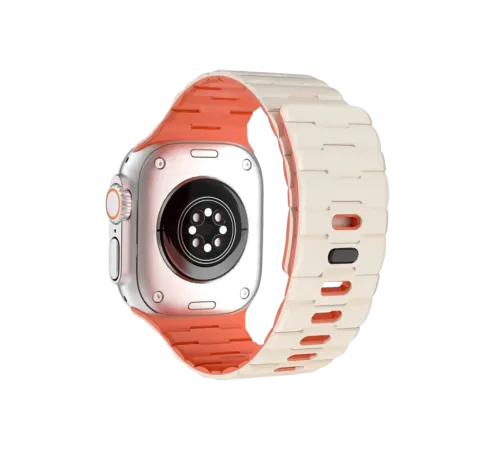 Apple Watch Ultra 49mm Wowen Kordon - Beyaz-Turuncu
