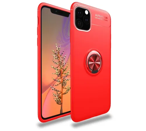 Apple iPhone 11 Pro Kılıf Range Yüzüklü Silikon - Kırmızı