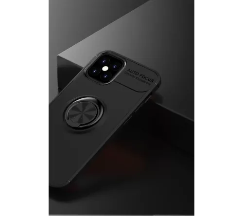 Apple iPhone 12 Mini Kılıf Range Yüzüklü Silikon - Siyah