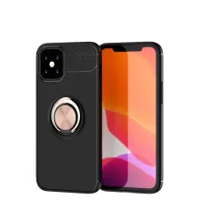 Apple iPhone 12 Mini Kılıf Range Yüzüklü Silikon - Siyah-Gold