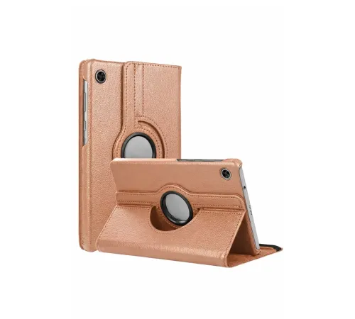 Samsung Galaxy Tab A11 360 Tablet Deri Kılıf - Rose Gold