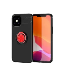 Apple iPhone 12 Mini Kılıf Range Yüzüklü Silikon - Siyah-Kırmızı