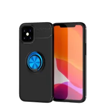Apple iPhone 12 Mini Kılıf Range Yüzüklü Silikon - Siyah-Mavi