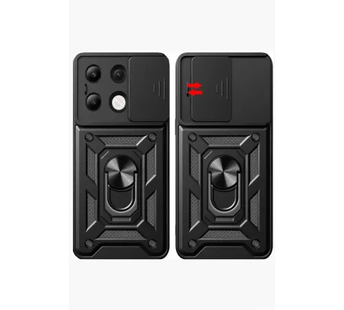 Xiaomi Redmi Note 13 4G Kılıf Pars Lens Yüzüklü Silikon - Kırmızı