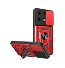 Xiaomi Redmi Note 13 4G Kılıf Pars Lens Yüzüklü Silikon - Kırmızı