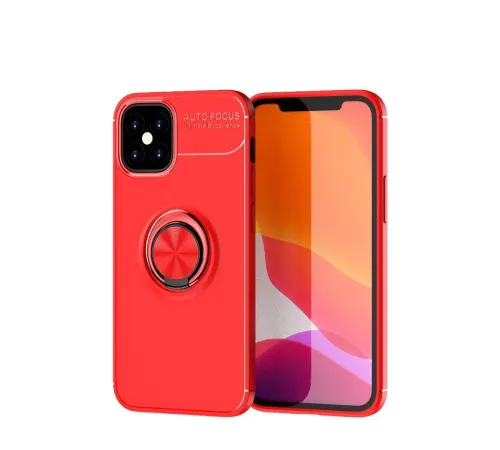 Apple iPhone 12 Mini Kılıf Range Yüzüklü Silikon - Kırmızı