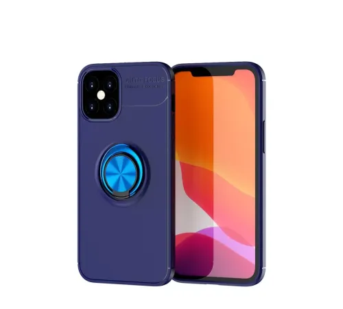Apple iPhone 12 Mini Kılıf Range Yüzüklü Silikon - Mavi