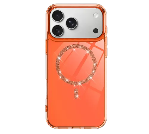 Apple iPhone 17 Pro Live Diamond Magsafe Kapak - Turuncu