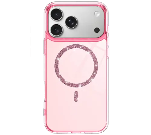 Apple iPhone 17 Pro Max Live Diamond Magsafe Kapak - Pembe