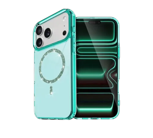 Apple iPhone 17 Pro Max Live Diamond Magsafe Kapak - Yeşil