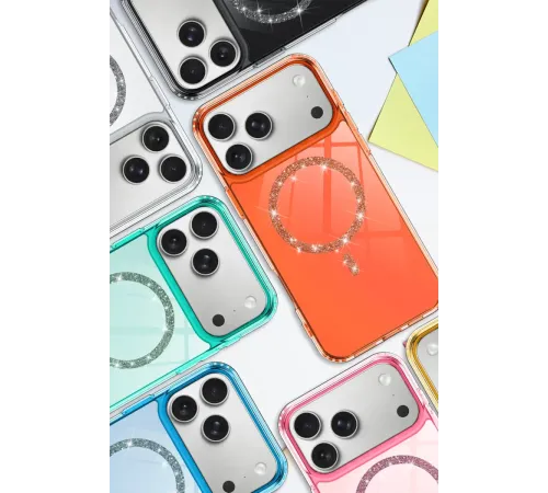 Apple iPhone 17 Pro Max Live Diamond Magsafe Kapak - Şeffaf