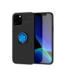 Apple iPhone 12 Kılıf Range Yüzüklü Silikon - Siyah-Mavi