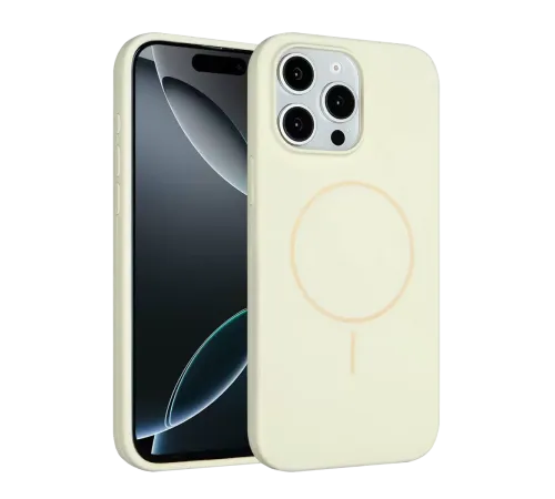 iPhone 15 Pro Max Kılıf Jully Magsafe Kapak - Bej