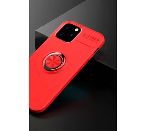 Apple iPhone 12 Kılıf Range Yüzüklü Silikon - Kırmızı