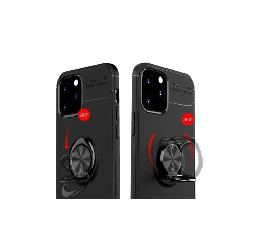 Apple iPhone 12 Kılıf Range Yüzüklü Silikon - Kırmızı