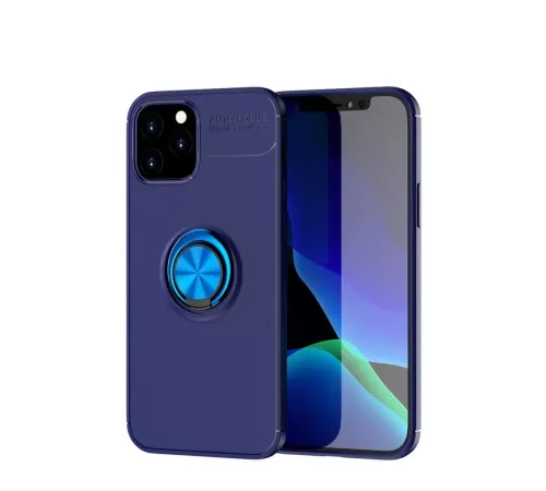 Apple iPhone 12 Kılıf Range Yüzüklü Silikon - Mavi