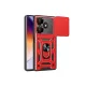 Xiaomi Redmi 13 4G Kılıf Pars Lens Yüzüklü Silikon - Kırmızı