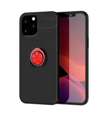 Apple iPhone 12 Pro Max Kılıf Range Yüzüklü Silikon - Siyah-Kırmızı