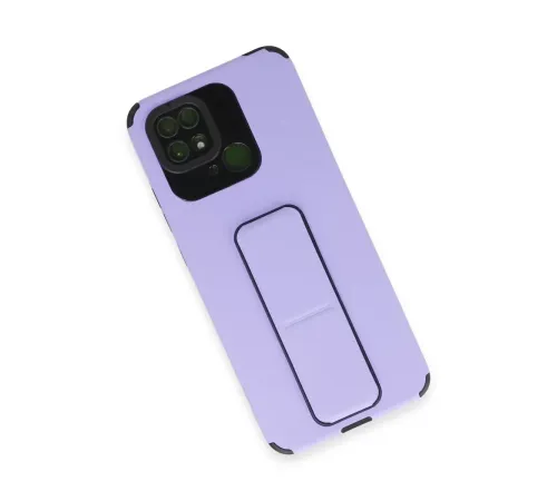 Xiaomi Redmi 10C Kılıf Mega Standlı Silikon - Lila
