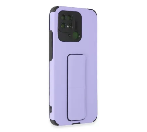 Xiaomi Redmi 10C Kılıf Mega Standlı Silikon - Lila