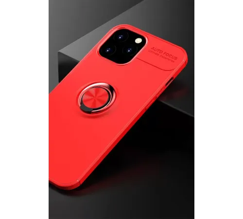 Apple iPhone 12 Pro Max Kılıf Range Yüzüklü Silikon - Kırmızı