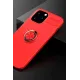 Apple iPhone 12 Pro Max Kılıf Range Yüzüklü Silikon - Kırmızı