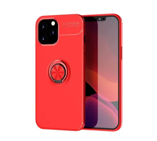 Apple iPhone 12 Pro Max Kılıf Range Yüzüklü Silikon - Kırmızı