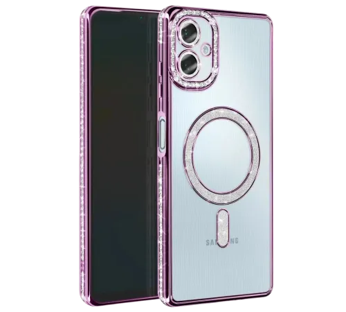 Samsung Galaxy A07 4G Joke Simli Magneticsafe Kılıf - Derin Mor