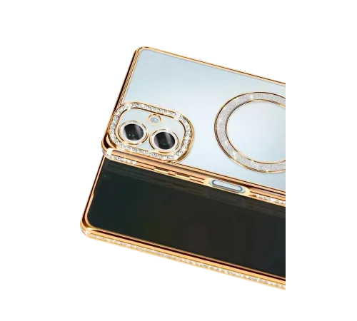 Samsung Galaxy A07 4G Joke Simli Magneticsafe Kılıf - Gold