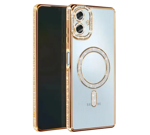 Samsung Galaxy A07 4G Joke Simli Magneticsafe Kılıf - Gold