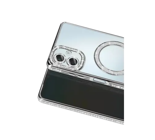 Samsung Galaxy A07 4G Joke Simli Magneticsafe Kılıf - Gümüş