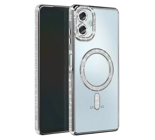 Samsung Galaxy A07 4G Joke Simli Magneticsafe Kılıf - Gümüş